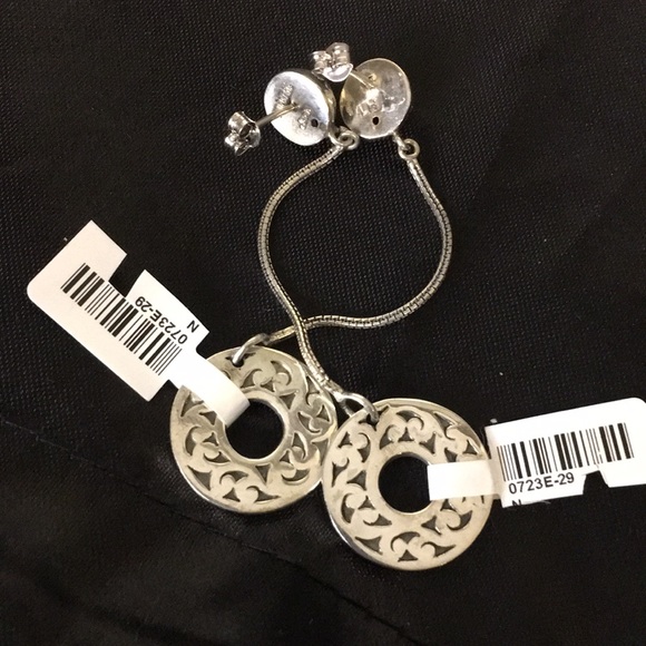 LOIS HILL Sterling Silver Drop Dangle Cut Out Post Back Earrings NWT - Picture 7 of 8